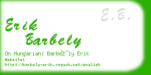 erik barbely business card